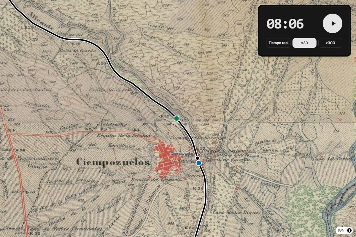 Viajar en tren en 1866